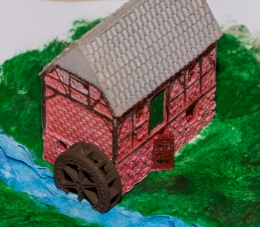 Wassermühle zum Selbst-Colorieren