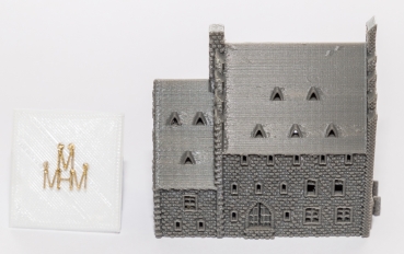 Haus "Späte Hanse" dunkelgrau zum Selbst-Colorieren (KW)