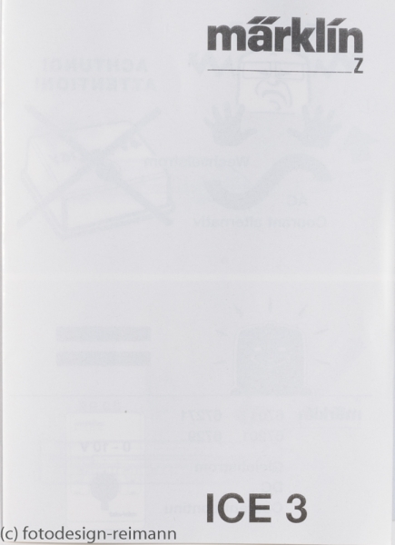 Pflegeanleitung ICE 3